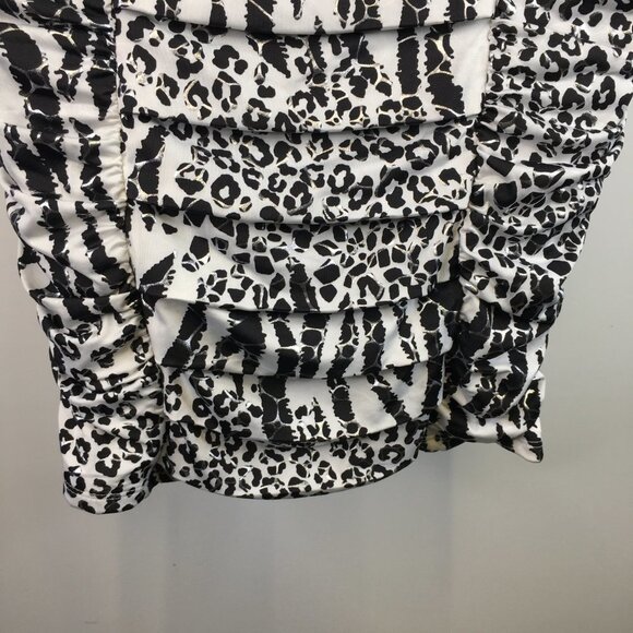 NWT Arden B Long Sleeve Pleated Cheetah Black and White Dress Size S - Picture 12 of 16